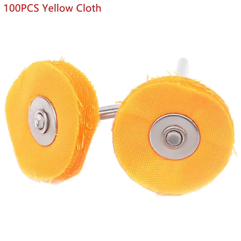 Tarcza Polerska, 100 Szt. Głowica Szlifierska Do Szlifowania Filcu Narzędzie Ścierne Tarcza Do Polerowania Biżuterii Nakładka Polerska/100Pcs Yellow Cloth