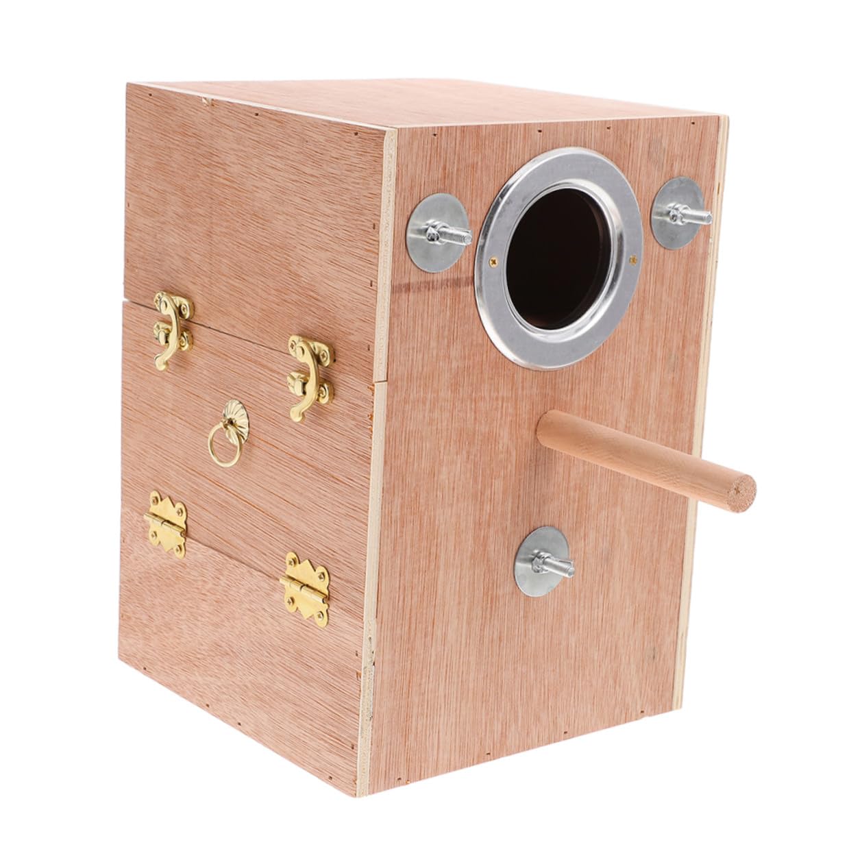 SHINEOFI Caja de Anidación para Periquitos de Madera con Soporte Colgante Exterior Nido Cálido y Seguro para Cría de Agapornis Ninfas Periquitos y Conures Diseño Que Ahorra Espacio para