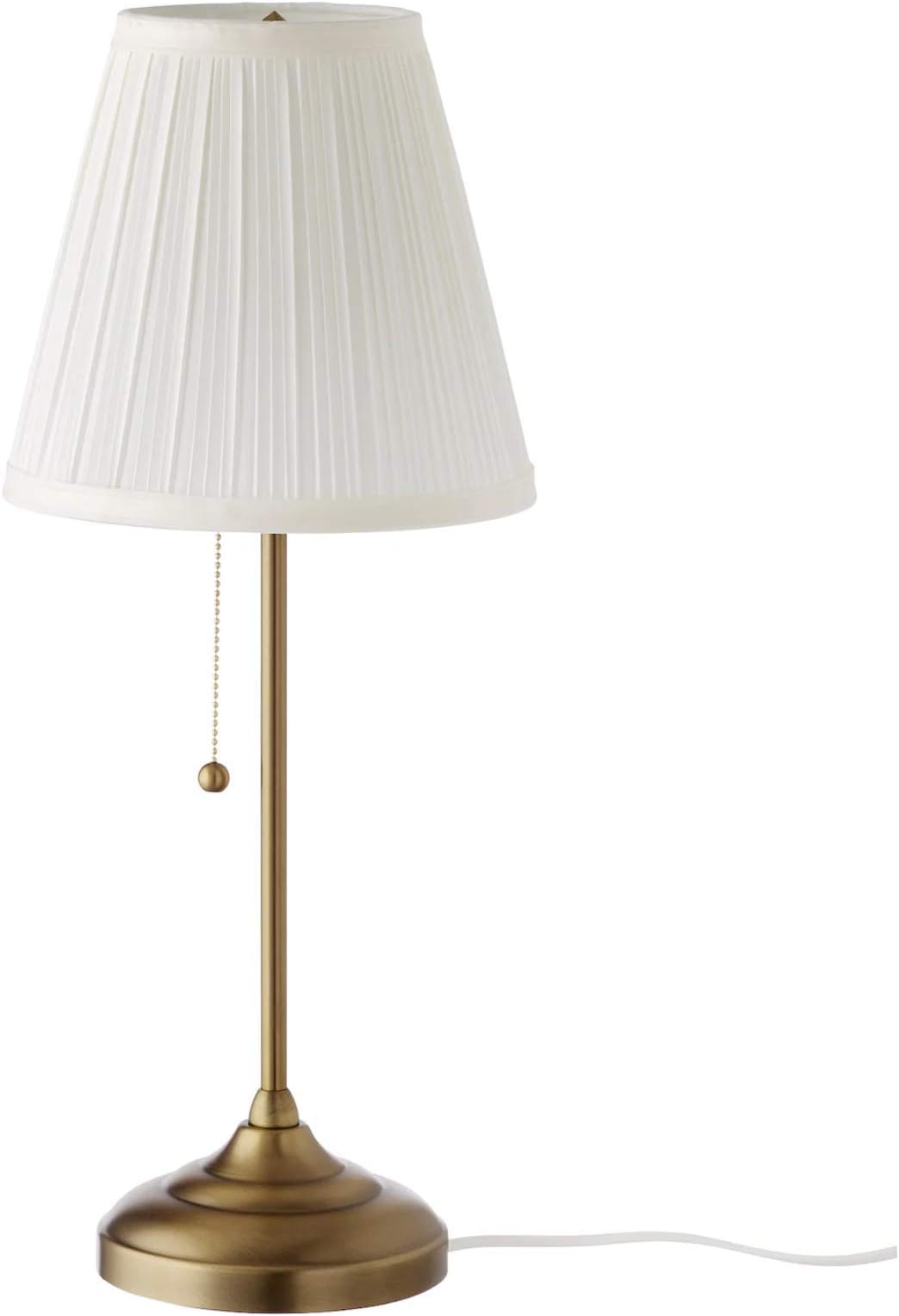 Ikea Table lamp, brass, white
