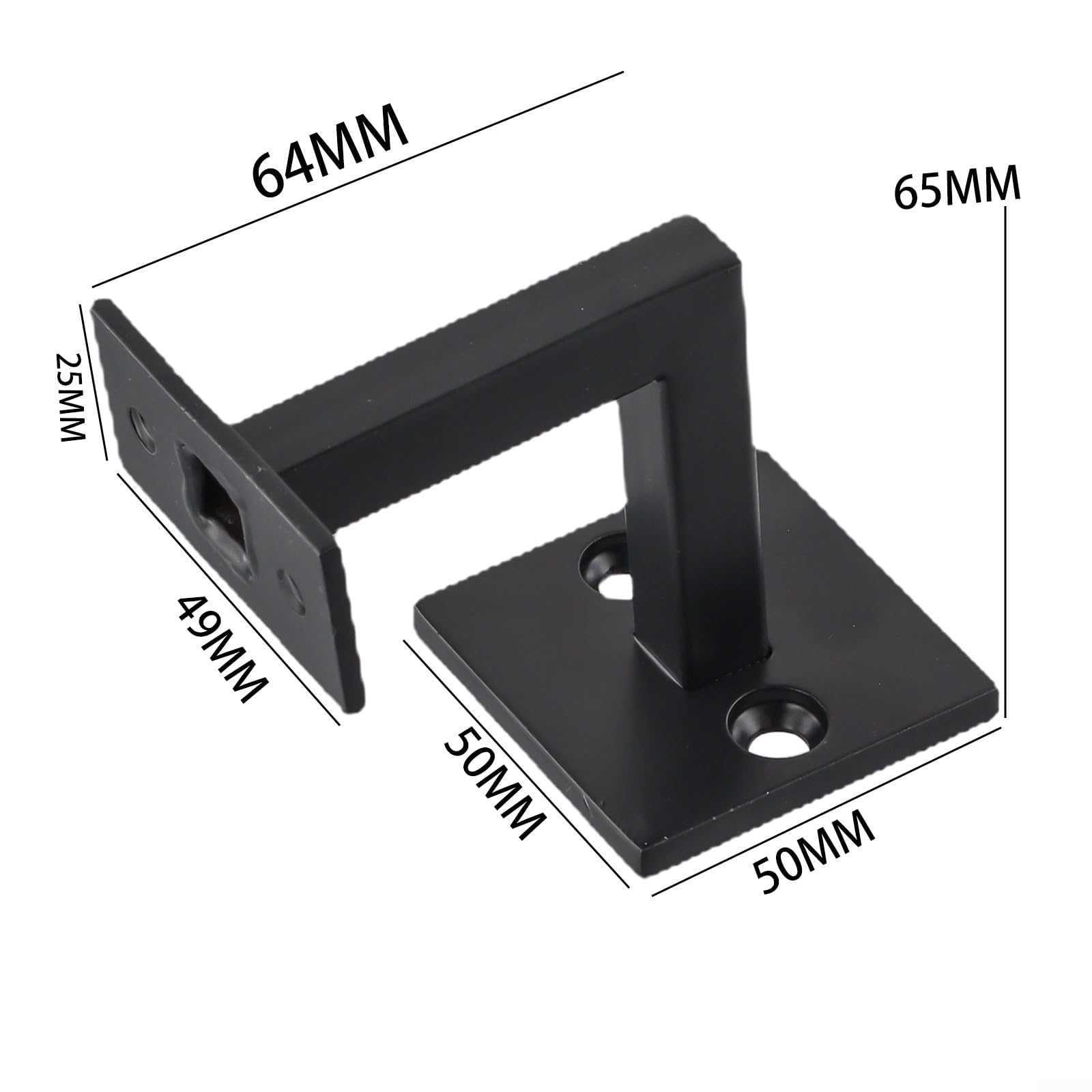 Set di 4 staffe da parete in acciaio inox 304 per scale, finitura nera, facile installazione, resistenti alla ruggine.