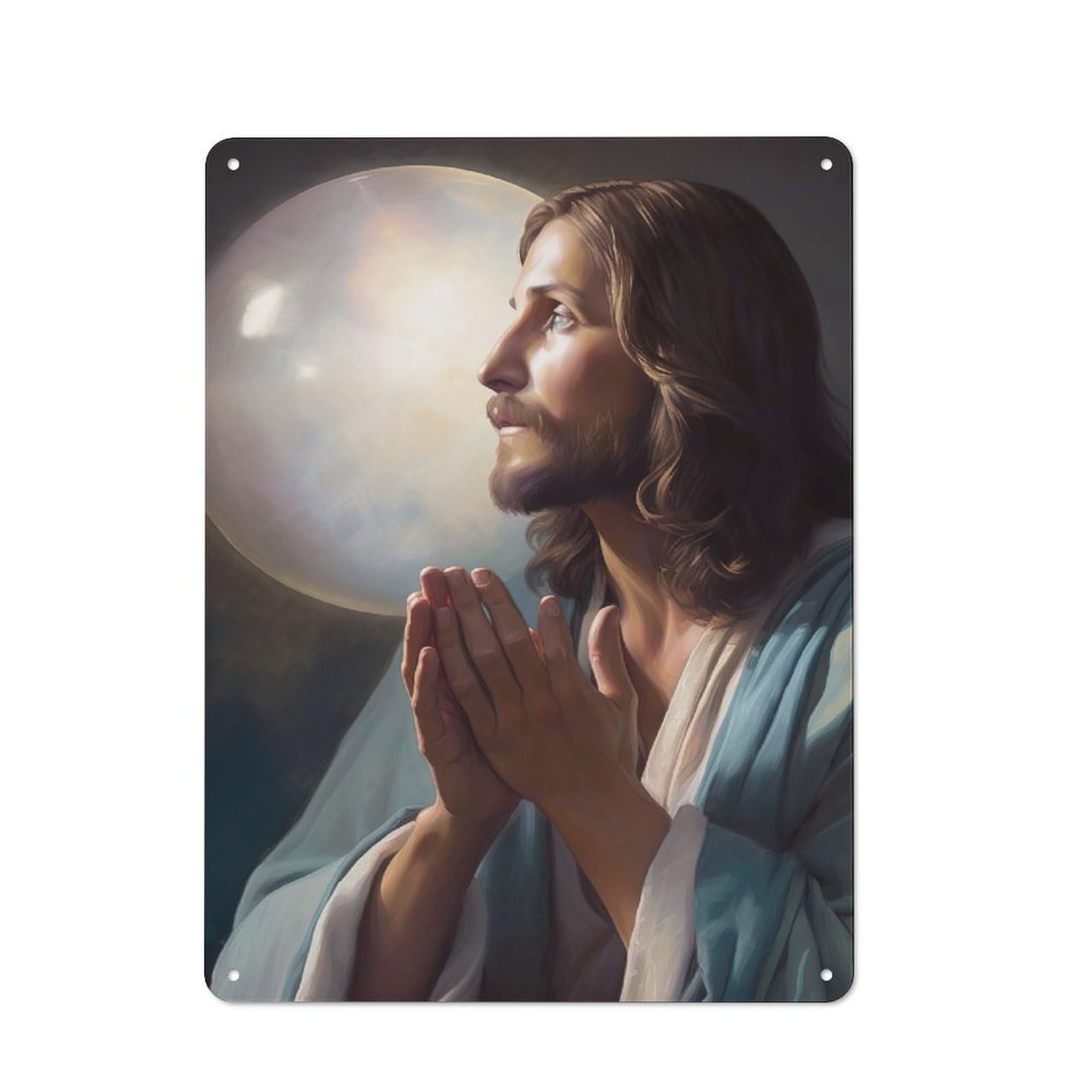 Junmoney Jesus Christ Christian Printed Metal Sign For Pet Owners, Birthday, Christmas Or Housewarming Gift, 40X30cm