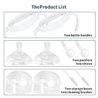 Vista 3 de Kit de conversión de boquilla suave para biberón natural Philips Avent, asas de biberón y popote con peso (paquete de 2)