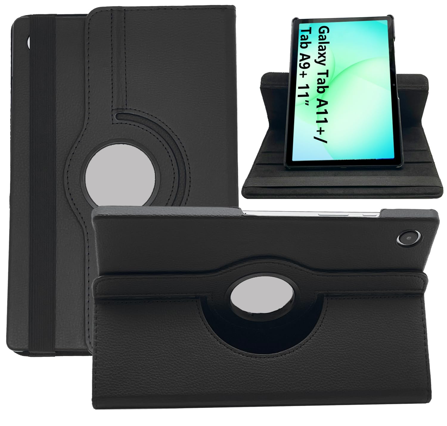 Dlahaby Hülle für Samsung Galaxy Tab A11 Plus A11+ 11" 2025 / Tab A9 Plus A9+ 11 Zoll 2023,360° Drehbar mit Standfunktion Schutzhülle Tablethülle,Schwarz