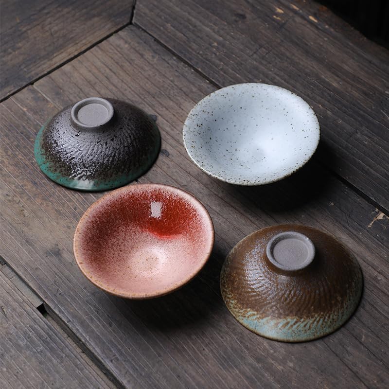 GSOUL Kungfu Tea cup Stoneware Cup Ceramic Host Retro Japanese Handmade Tea Bowl Home Kung Fu Small Small Tea Cups