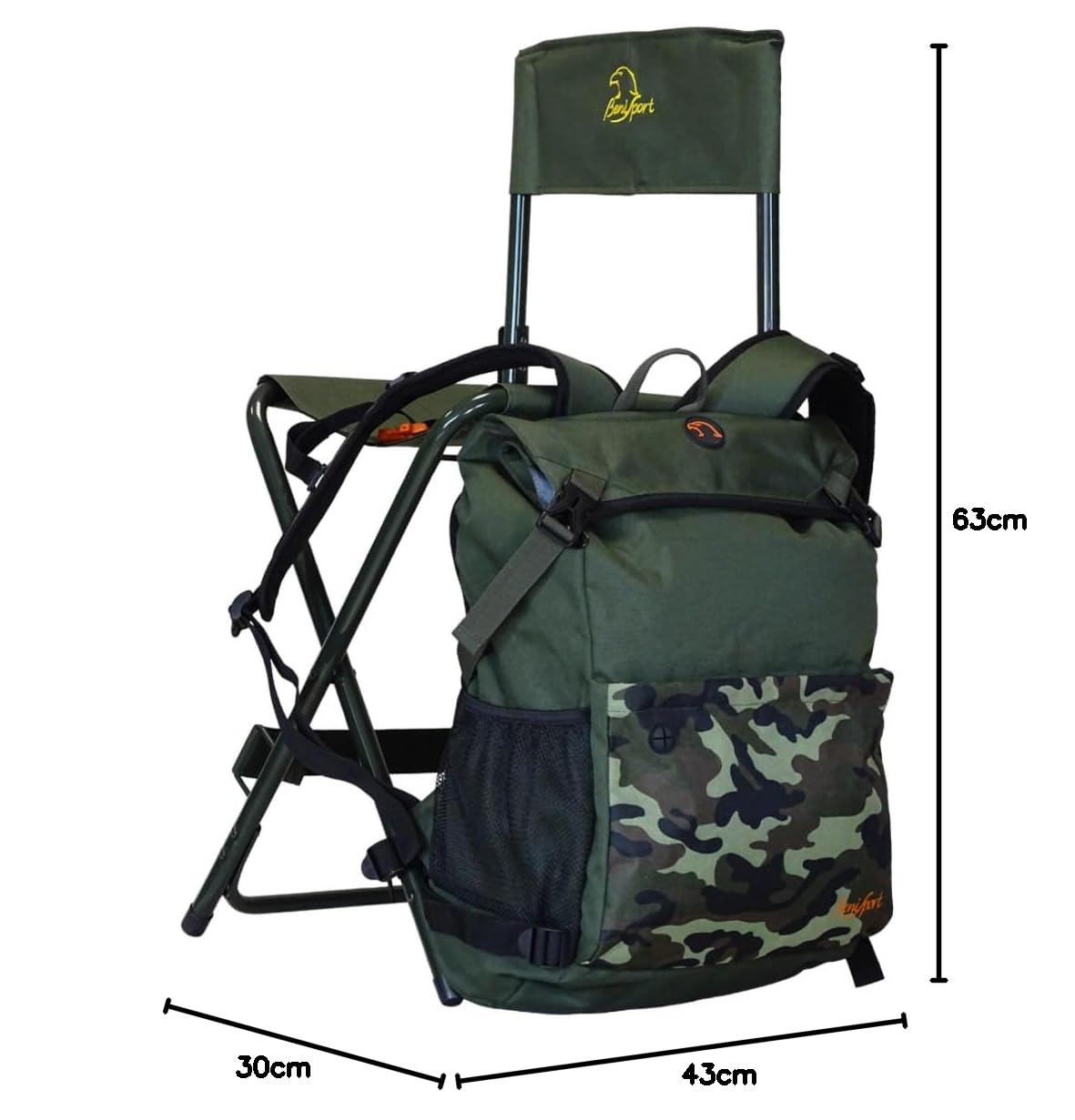 BENISPORT Sedia - Zaino rimovibile Aitana Camouflage Verde