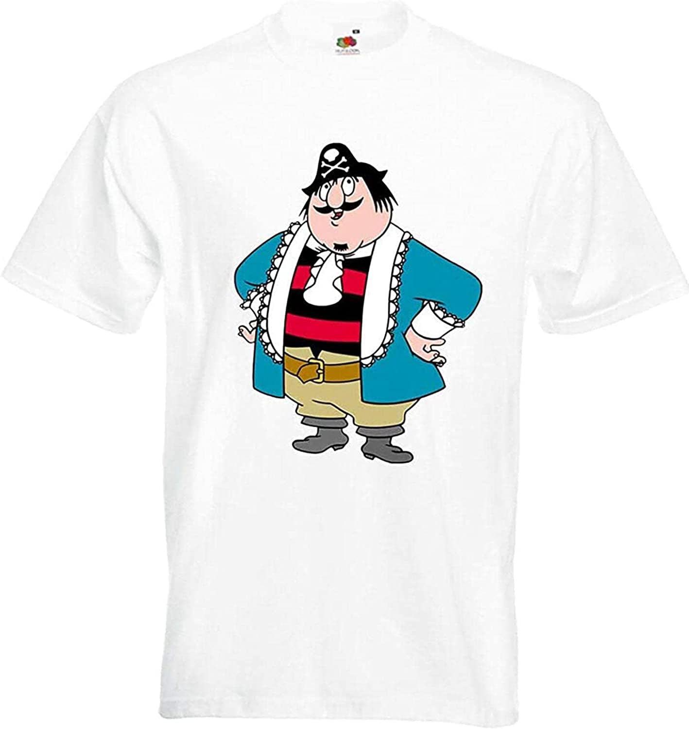 Tangttao Men's White Captain Pugwash T Shirt Black Pig Black Jake Pirates