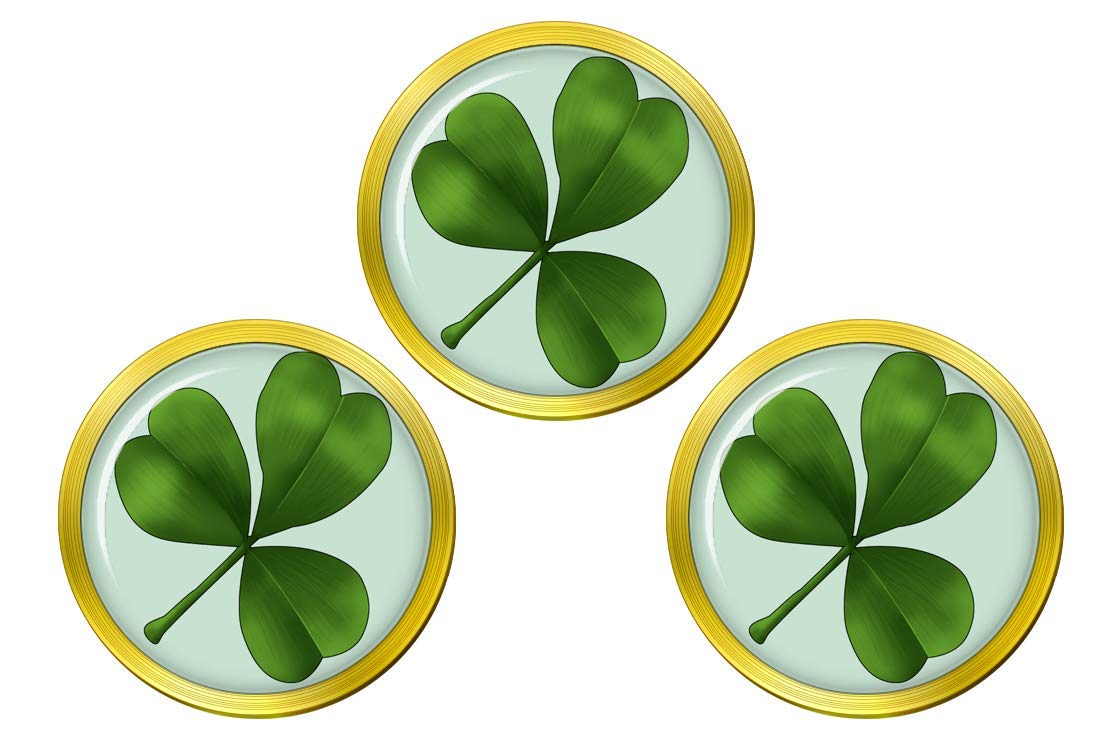 Family Crests Lucky Irish Shamrock Set of 3 Golf Ball Markers