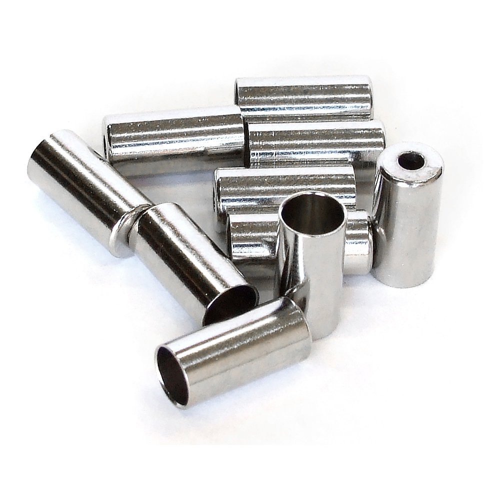 Clarks Cycle Systems Alloy Gear Cable Outer End Ferrules, Silver, Pack of 10
