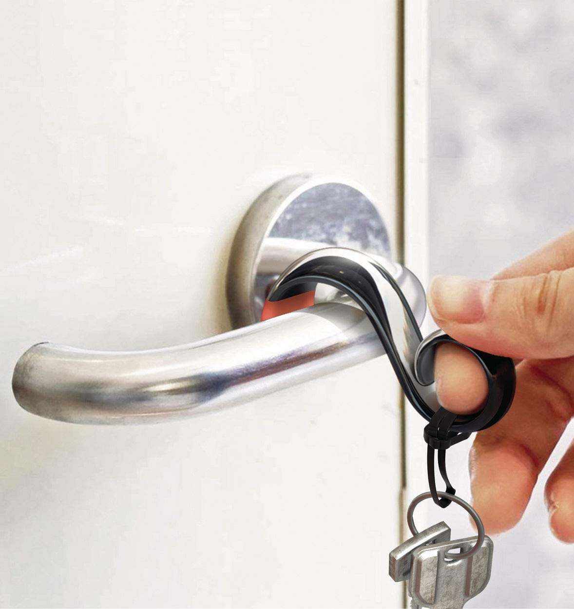 Alessi StaySafe No Touch Portachiavi, in Zama Cromata, Rosso
