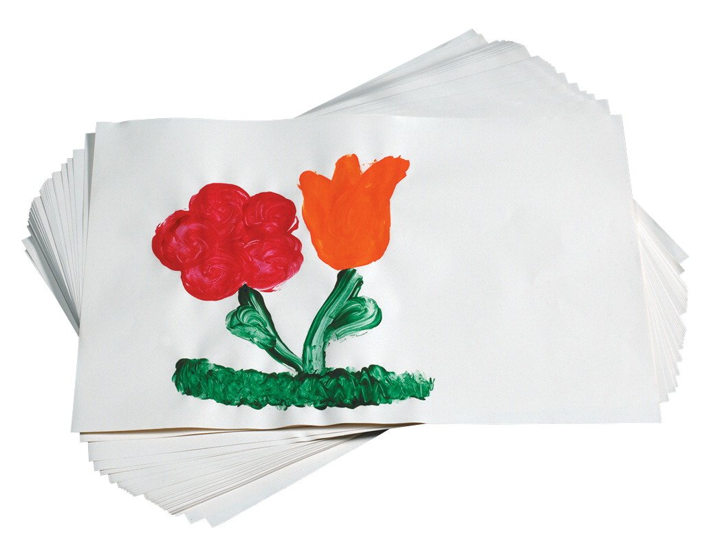 School Smart - 85376 Finger Paint Paper, 60 lb, 16 x 22 Inches, White, 100 Sheets