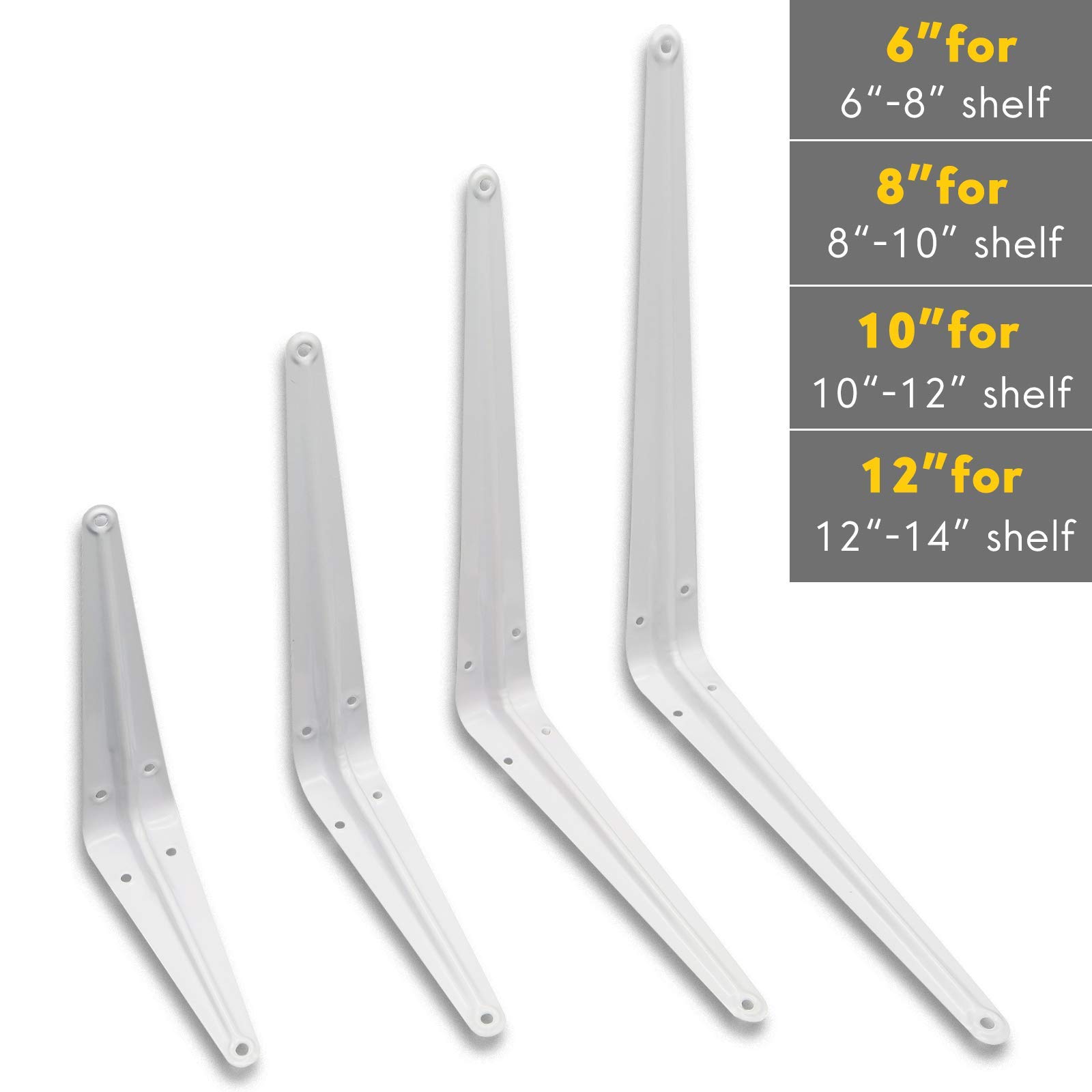 KOOLPUG Shelf Brackets with Screws and Mini Spirit Level, 10 Pcs London