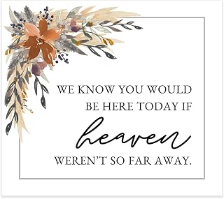 Indie Autumn Floral We Know You Would Be Here Today / 8" x 9" Modern Boho Remembrance Sign / Fall Floral Wedding Anniversary Memorial Reunion Event Sign / Made In The USA