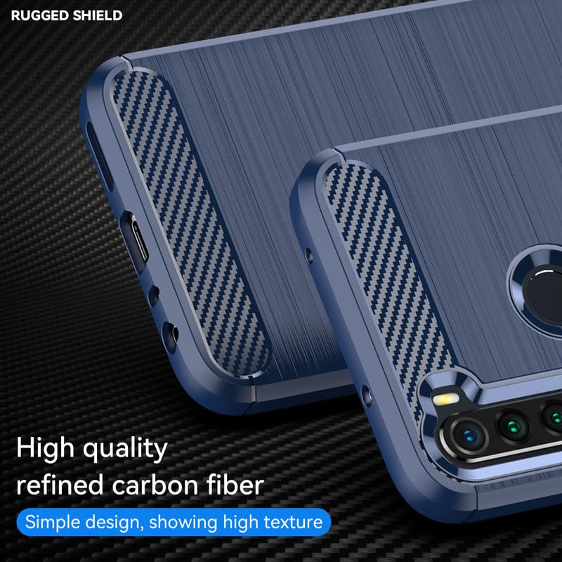 Image of Hybrid Carbon Fiber Back Case for Mi Redmi Note 8 (Blue)