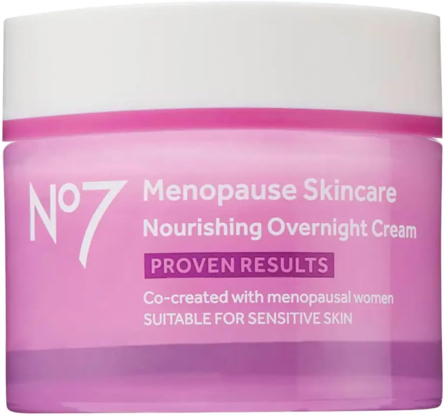 No7 Menopause Skincare Nourishing Overnight Cream – Hydrating Hyaluronic Night Cream for Dry, Sensitive Menopausal Skin – Skin Firming Lipids, Ceramides + Soy Isoflavones (50 ml)