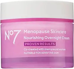 No7 Menopause Skincare Nourishing Overnight Cream - Creme Noturno Hidratante Com Ácido Hialurônico Para Pele Seca E Sensível Na Menopausa - Lipídios Reafirmantes Para A Pele, Ceramidas + Isoflavonas