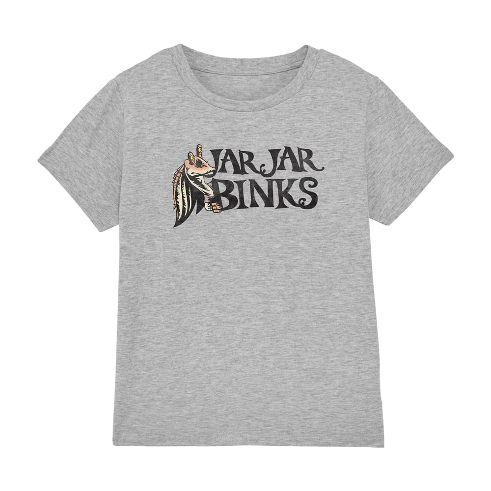 Star Wars Jar Jar Binks Unisex Kids T Shirt, Athletic Heather, 5-6 Years