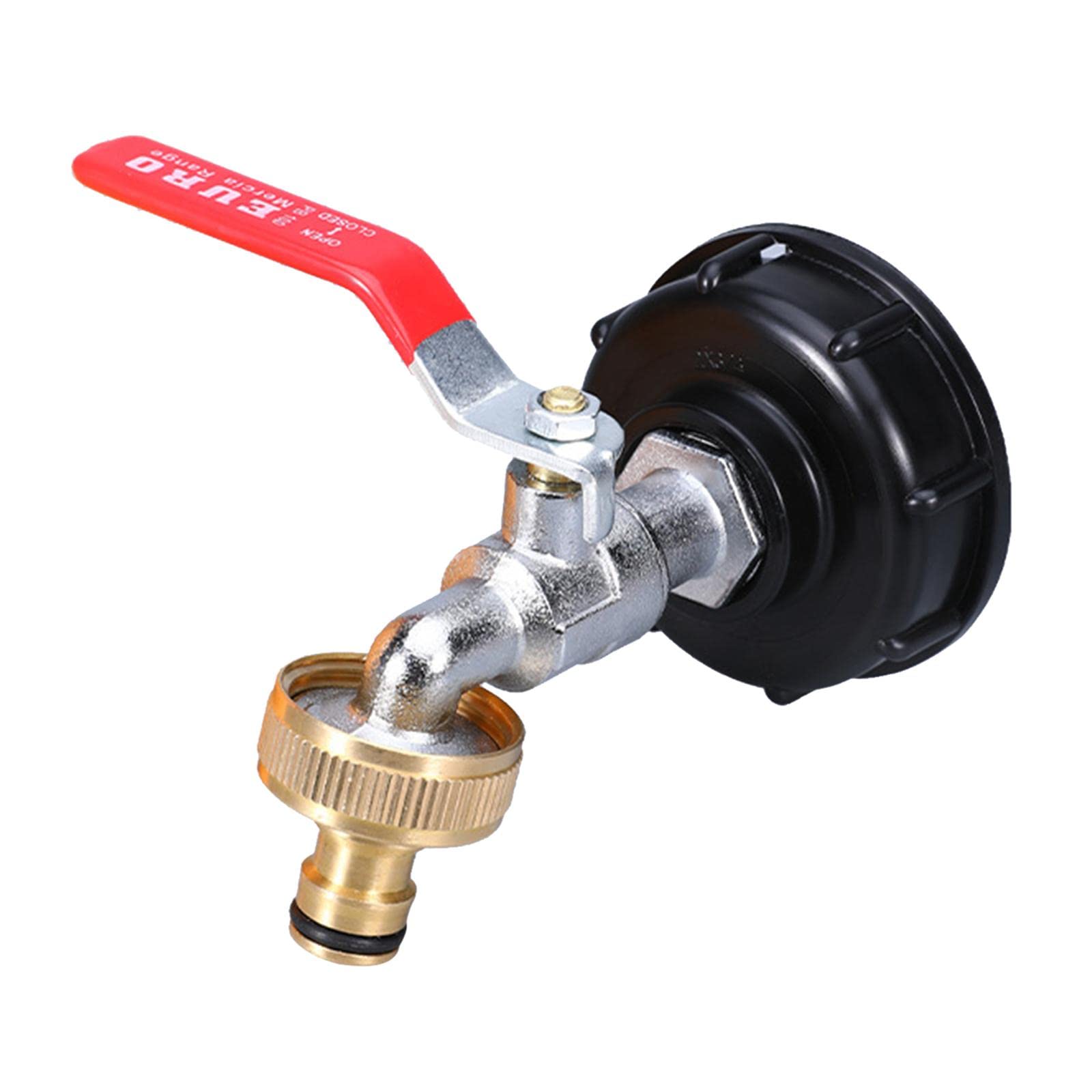 IVELECT IBC Tank Adapter Hose Connector Fine Internal Thread Fitting Copper Nozzle