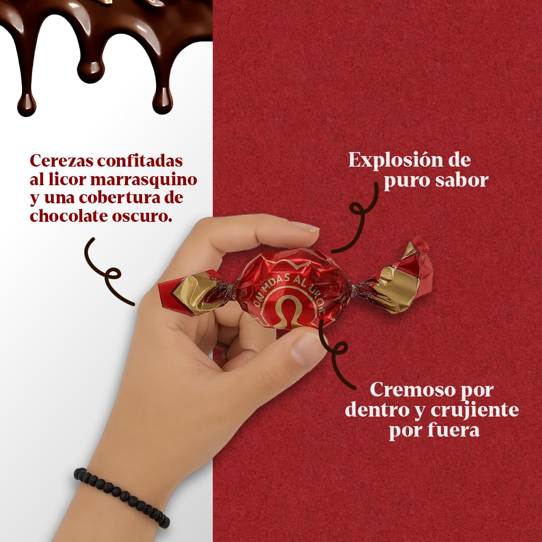 LAPASION - Guindas Al Licor Bañadas En Cobertura de chocolate | Cerezas Confitadas | Bombones De licor marrasquino | Guindillas | Chocolates Con Frutas Frescas | 2.5 Kg |