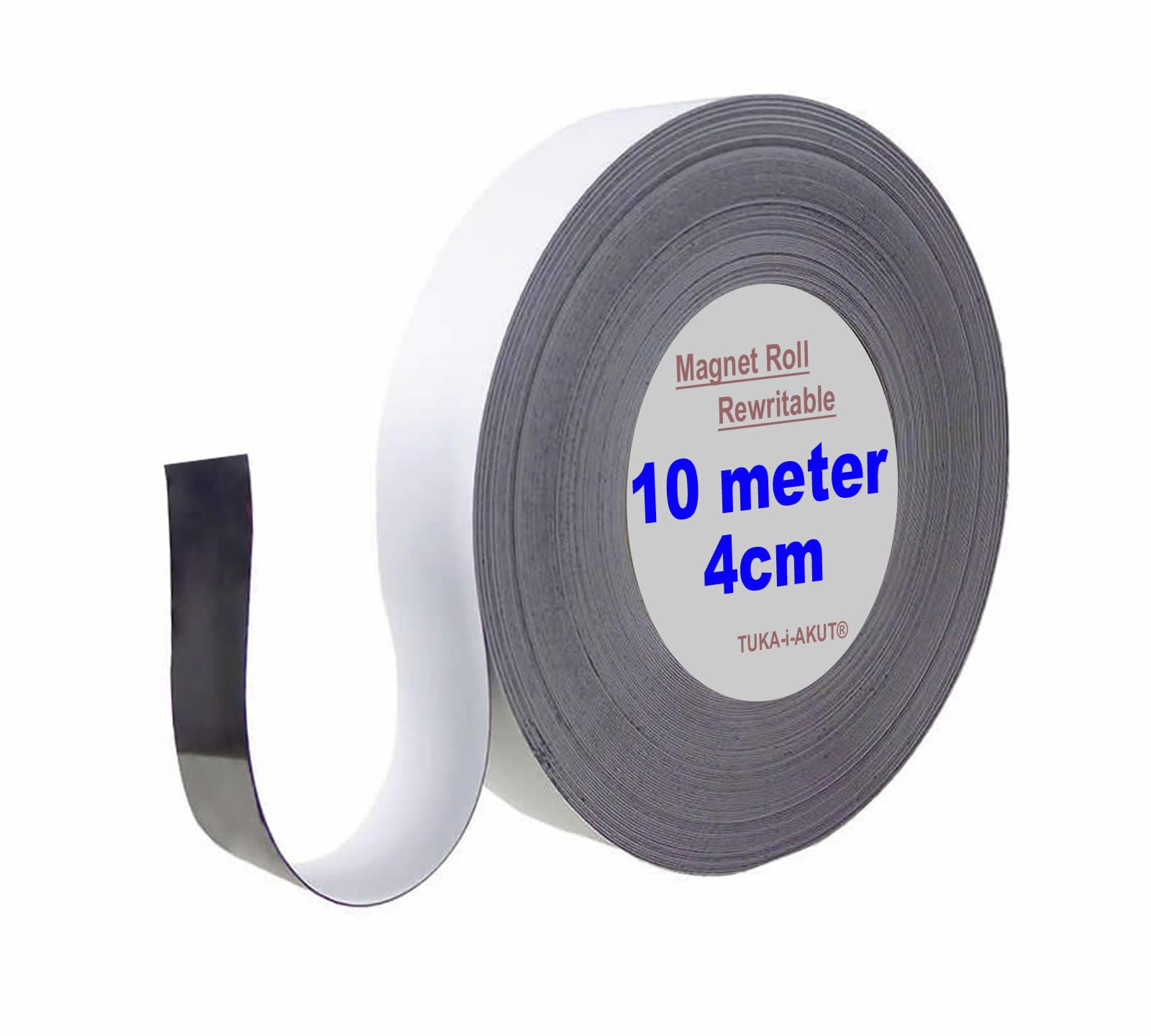 TUKA 30 mm x 40mm x 1mm Taśma magnetyczna wielokrotnego zapisu etykieta/znakowanie/znak, identyfikacja magnesu rolkowego, do tablicy białe metalowe półki. Napisz Czysty Przycinanie, 3x10m Biały