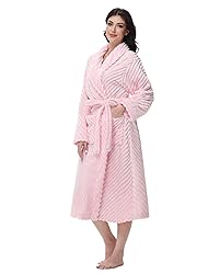 Yurhap Premium Robes for Women - Super Soft Cozy Fleece Womens Robe Plush Long Bathrobe
