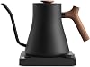 Fellow Stagg EKG Pro Electric Kettle with Gooseneck Spout - Pour Over Coffee and Tea - Quick Heating Precise Temperature Control - Matte Black with Walnut Handle