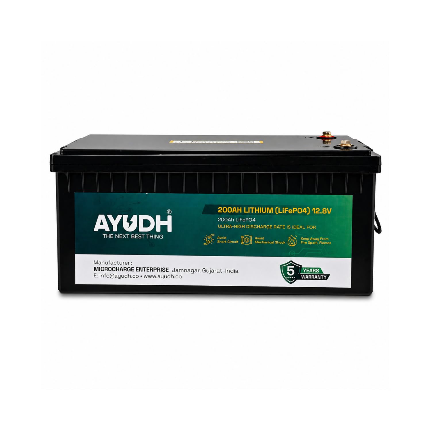 AYUDH 12V 200AH Lithium Ferro Phosphate (LiFePO4) Battery for Inverter and Solar Applications | Bluetooth Monitoring | Fast Charging Capability | Smart BMS Protection | 5 Year Warranty-image-45
