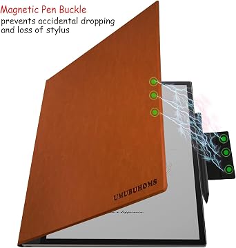 Magnetic Stand Case for 13.3'' Boox Tab X C (2025) / Boox Note Max (2024) Lightweight Book Folio Cover with Anti-Lost Magnetic Pen Buckle & Auto Wake/Sleep (Brown)