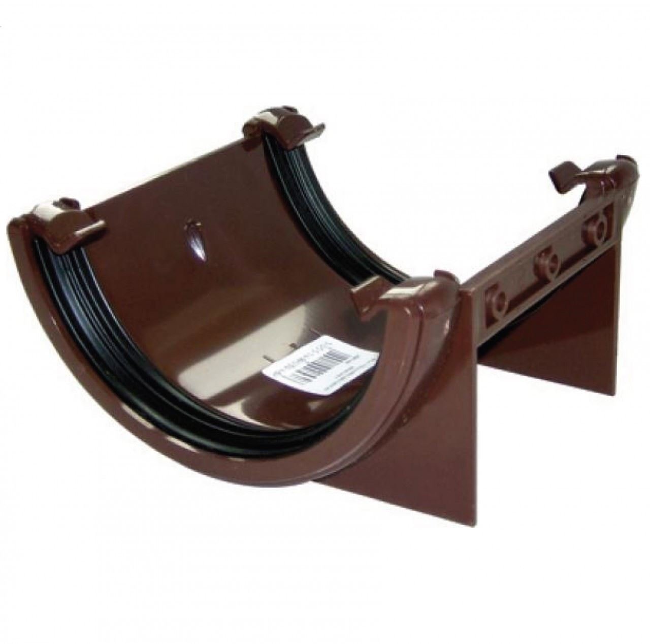 112mm Half Round Fascia Gutter Union Bracket - Brown
