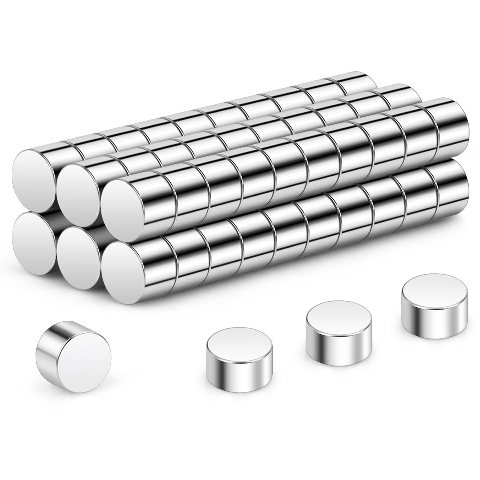 Wukong N45 Tiny Magnets 4x3mm | 60 Pack, Small Round Magnets for Craft, Miniature Mangets for Models Craft DIY Refrigerator Home Office