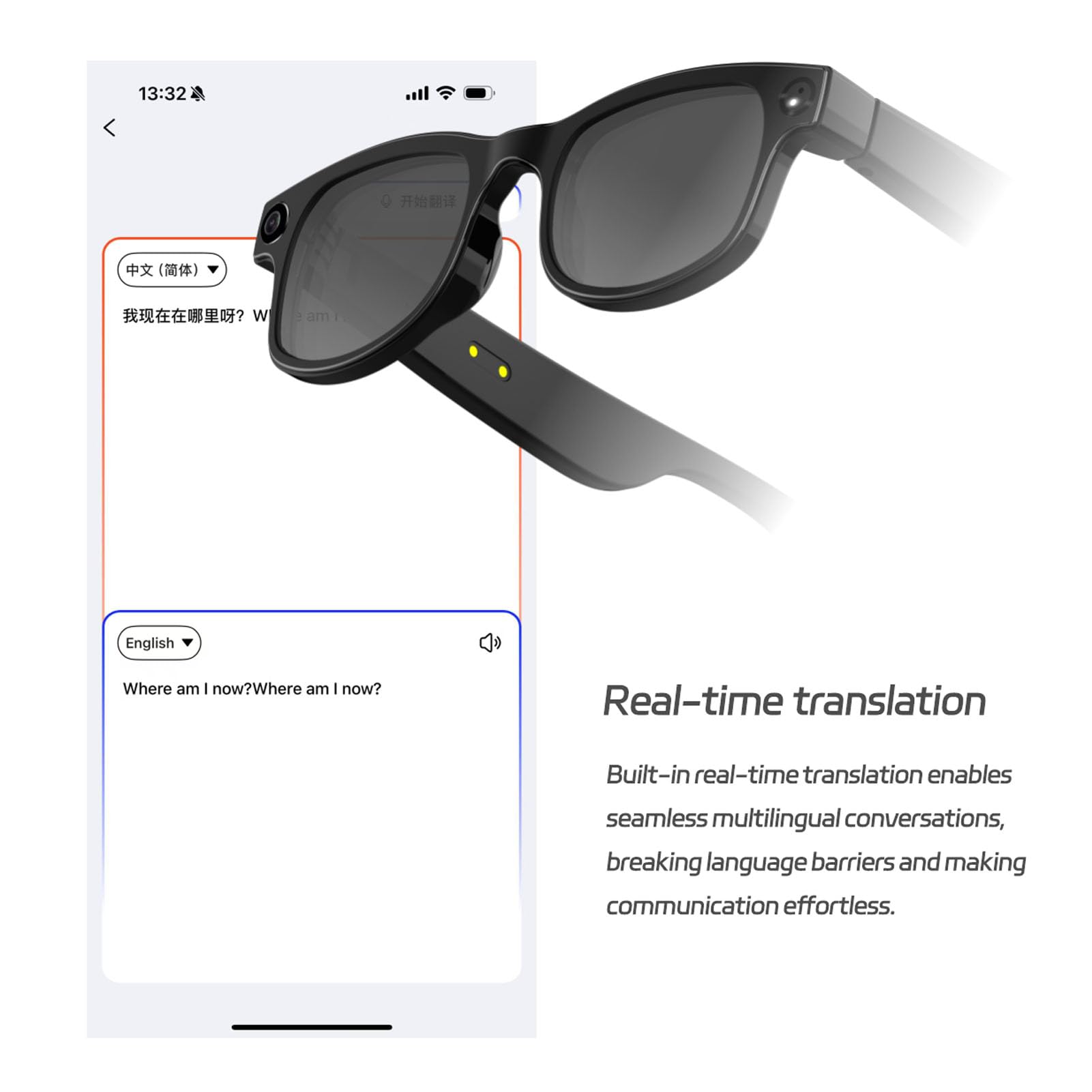 VBESTLIFE Occhiali Intelligenti AI, Fotocamera da 5 MP Registrazione Video 1080P con Stabilizzazione Integrata e ChatGPT AI, Occhiali da Sole Bluetooth per Studio di Lavoro in Viaggio