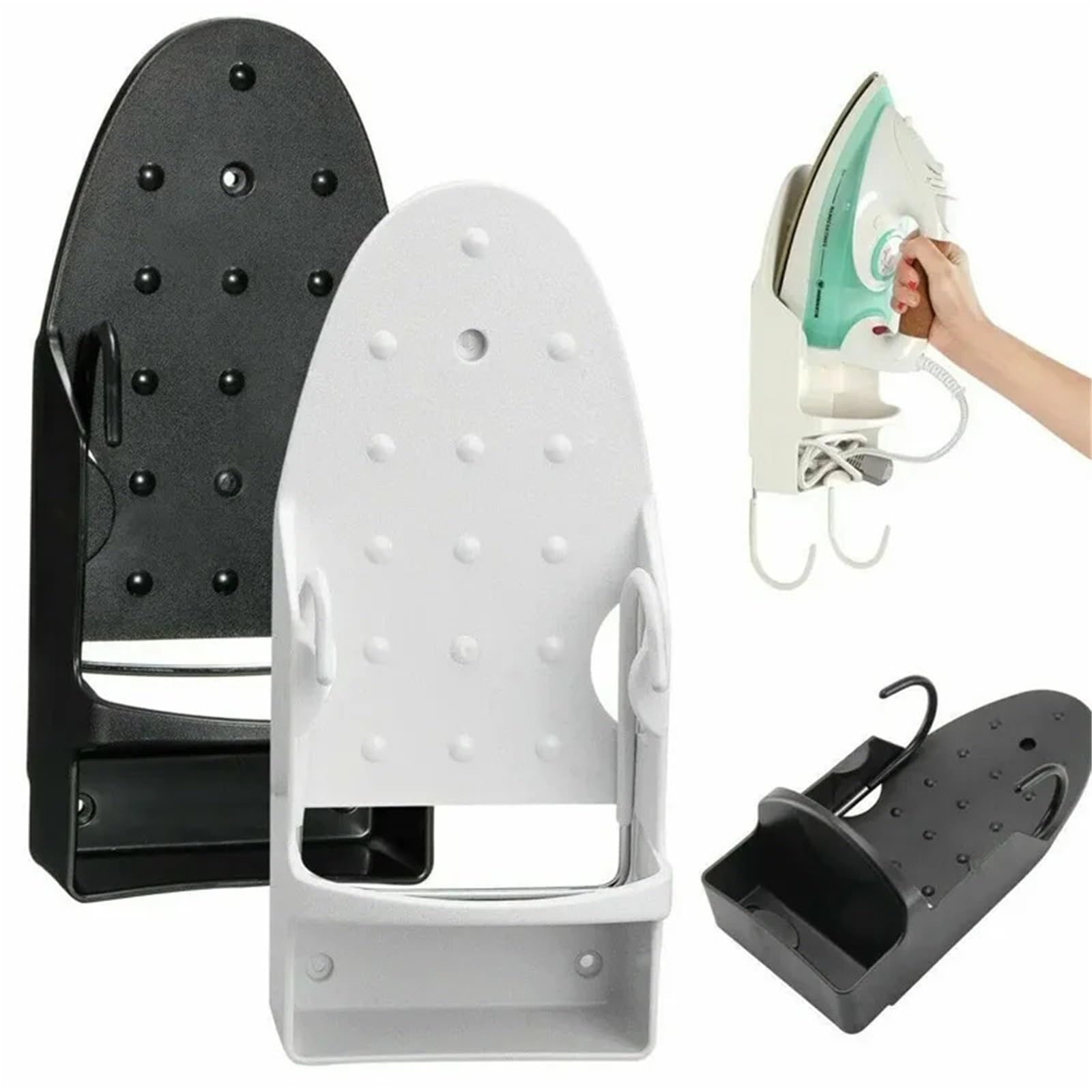 Supporto for ASSE da Stiro Parete for Porta, portaoggetti for Hotel, Ferro, Porta-asciugacapelli per Lavanderia | Black
