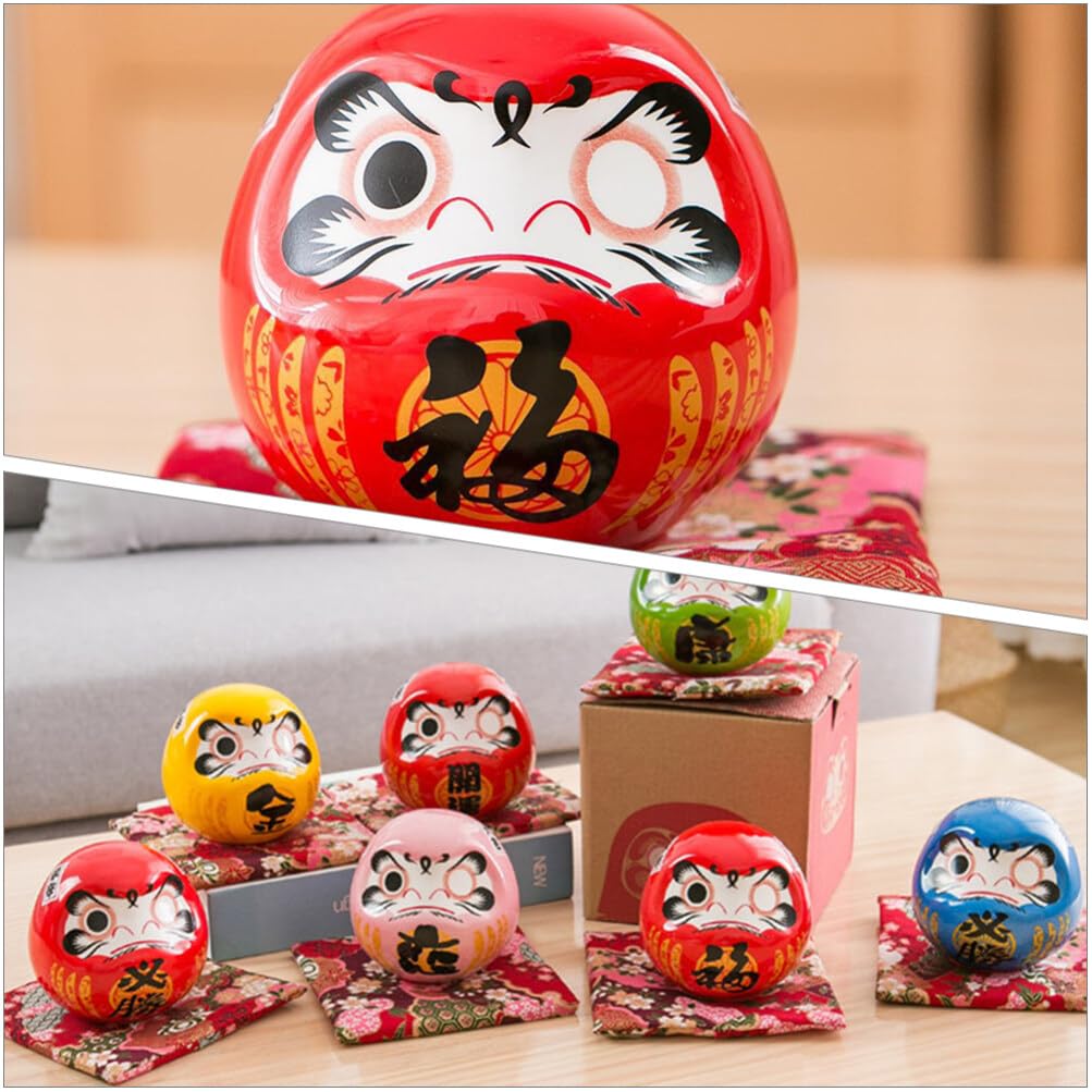 PRETYZOOM Ceramiczna Japońska Daruma Statua Fortuny Figurka Porcelanowa Miniatura