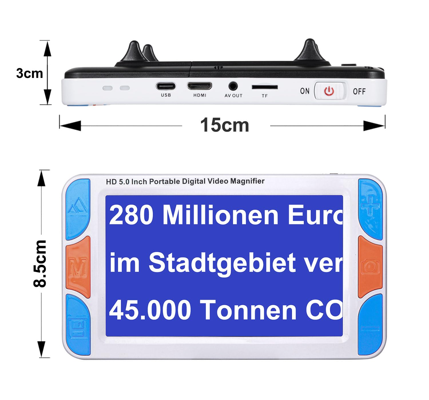 5" Lente di ingrandimento digitale portatile video elettronico Low Vision Aiuto per la lettura (5" versione di aggiornamento)