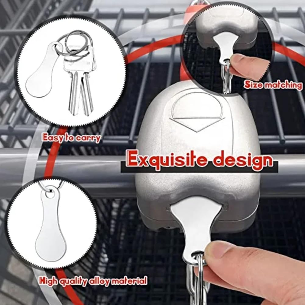 6 Pièces Porte-clés Libérateur Caddie - Puce Acier Inoxydable Pour Tous Les Chariots De Supermarché