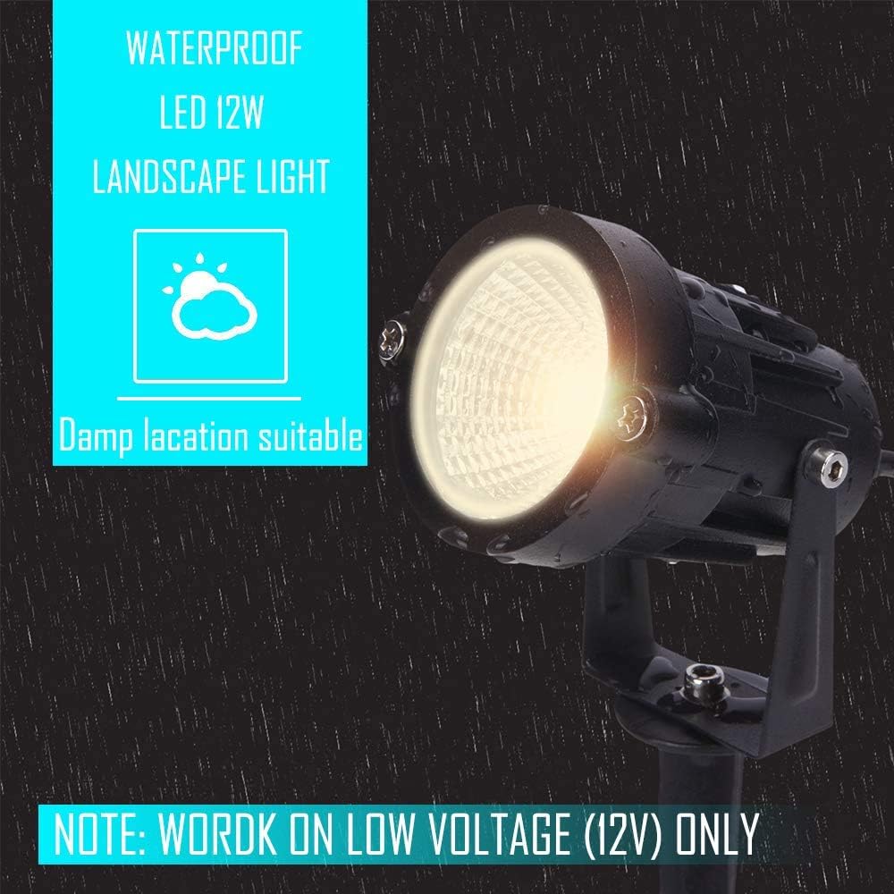Ygapuzi Lot De 2 Lampes De Paysage LED 5 W 12 V Basse Tension Spots Décoratifs Pour Murs, Arbres, Drapeaux, éclairage Extérieur Pour Allée, Cour