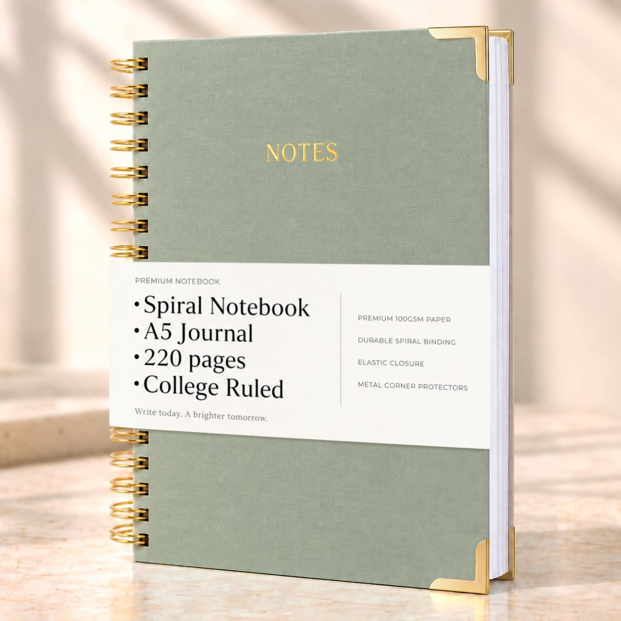 Aesthetic Thick Spiral Notebook Journal For Women in B5 Format - Modern Linen Hardcover College Ruled Note Book With 300 Lined Pages - Perfect For Writing And Staying Organized at Work or School