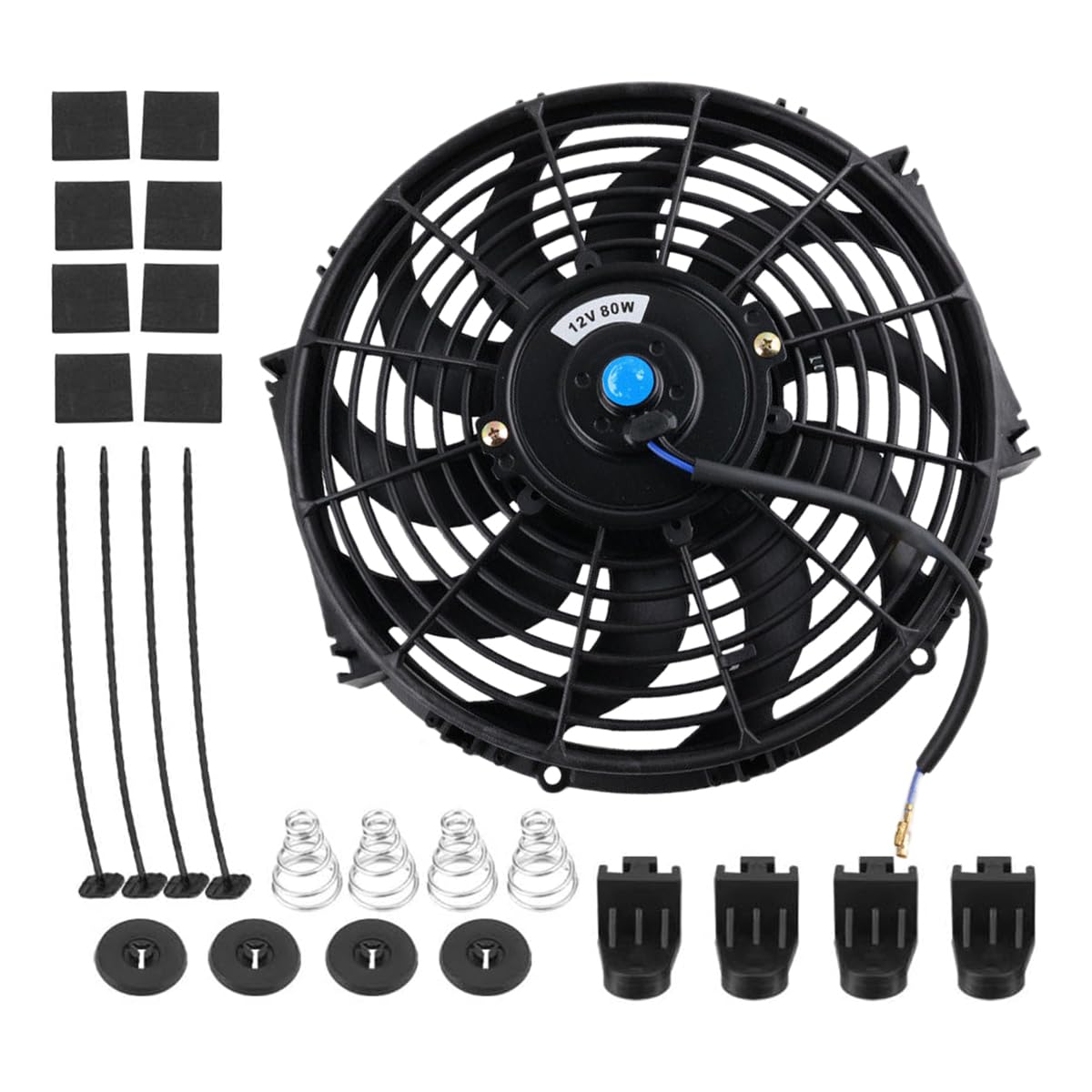 Amazon | 電気エンジン冷却ファン 12V 自動車用 7/9/10/12/14