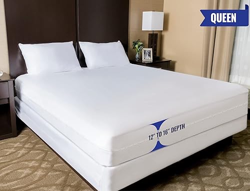 Miniatura 8 de Bundle - 2 artículos: Protector de colchón con cremallera tamaño queen + protectores de almohada tamaño queen 4 piezas