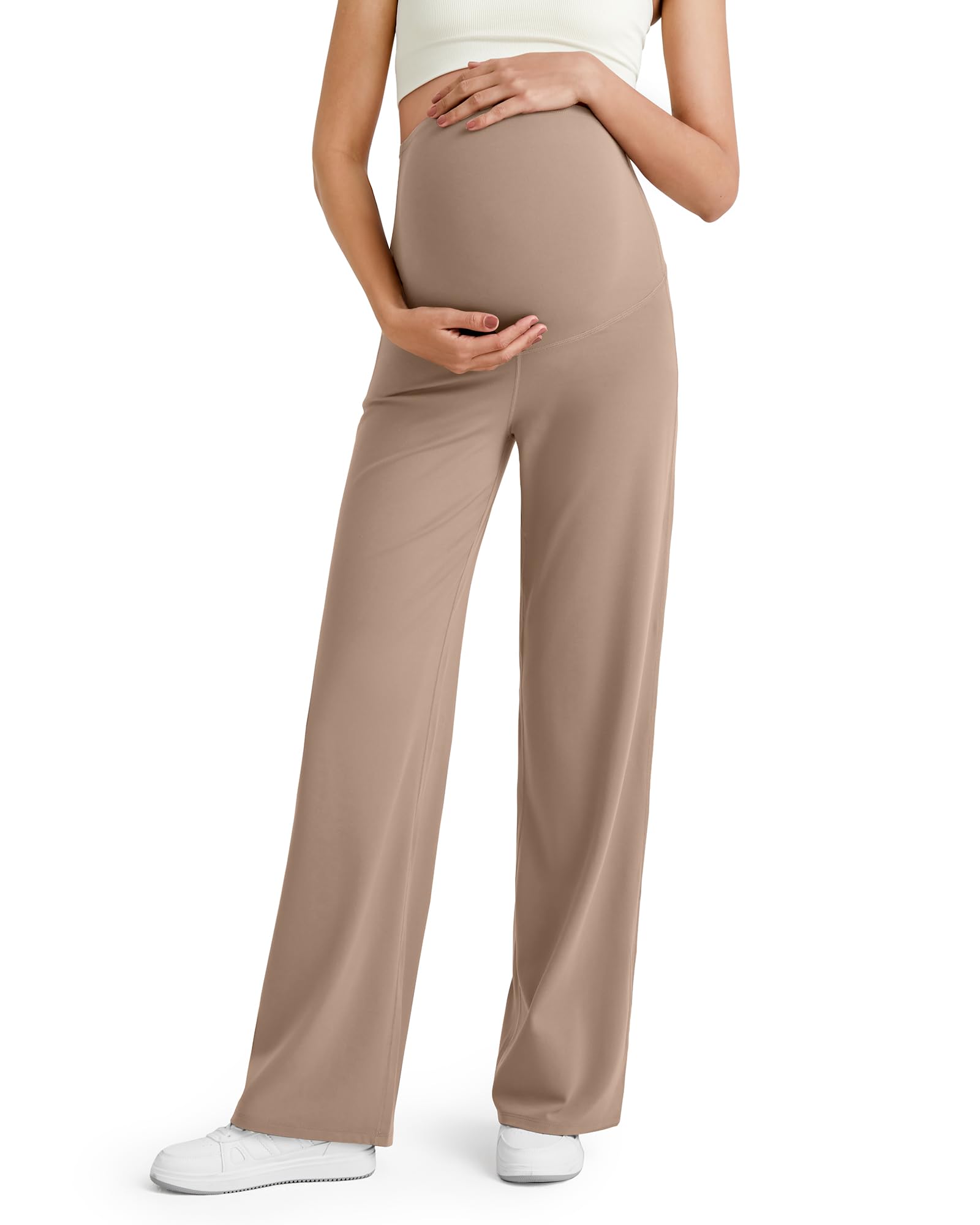 G4Free BareFeel Maternity Yoga Pants Pregnancy Slacks Over the Belly