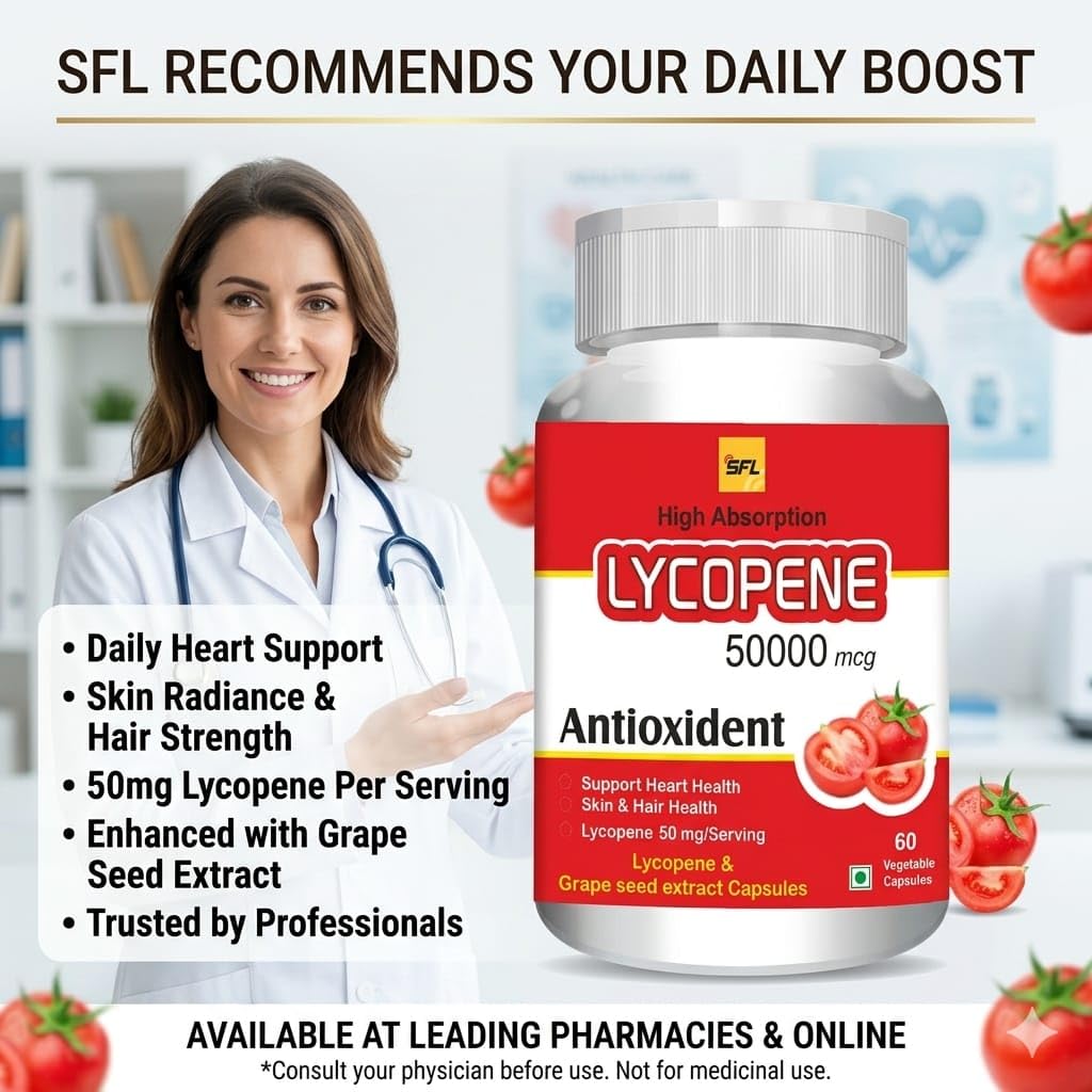 SFL 50 mg Lycopene Antioxidant, High Absorption, Support Heart Health, Skin & Hair Health, 60 Vegetable Capsules 2
