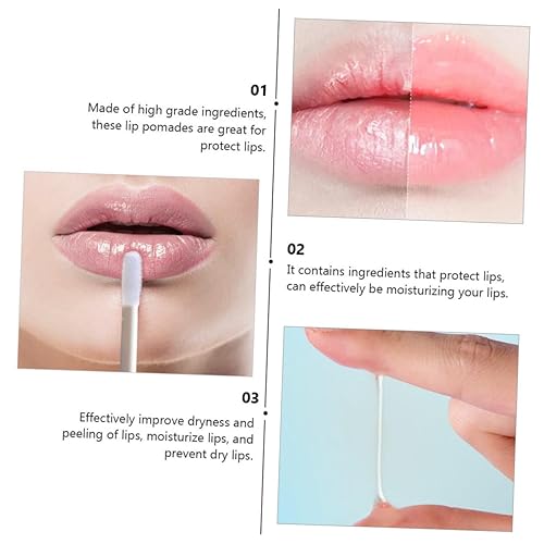 minkissy Transparent Moisturizing Lip Oil Gloss for Dry Lips for Men and Women Prevents Peeling and Chapping Easy to Use