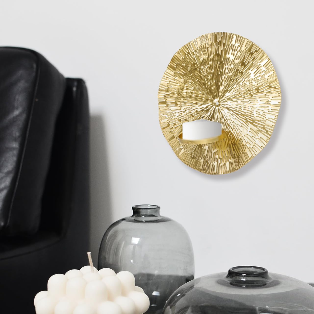 Ciieeo Wandmontierter Kerzenhalter Aus Metall Elegante Wanddeko Für Wohnzimmer Hochzeit Und Bankett Kreativer Teelichthalter Robuste Wandhalterung Für Hotel Und Restaurant