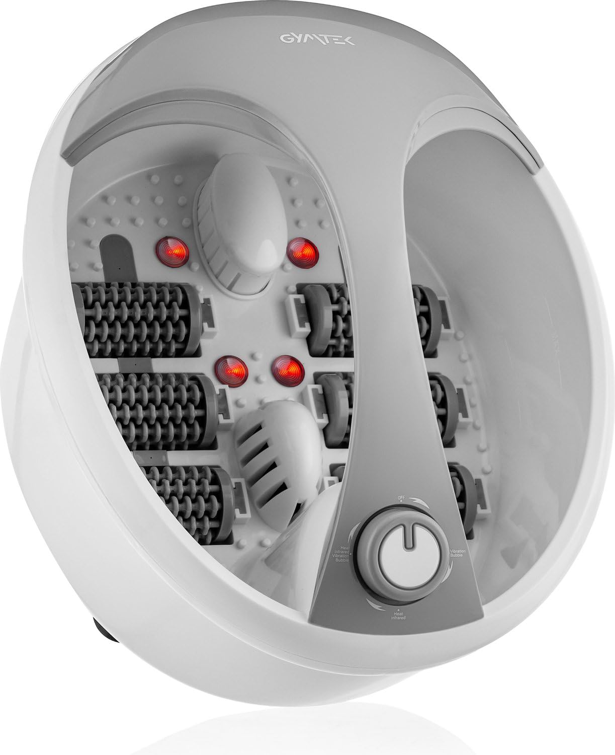Gymtek® Fußbad, Fußsprudelbad, Fussbadewanne, Fußmassagegerät, Automatische Radmassage - Elektrisch, Infrarot - 3 Massagemodi - Fußmassage