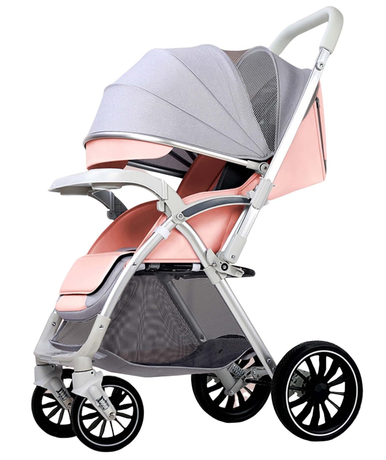 Two-Way Large Wheel Foldable Baby Stroller can sit or Lie Down portablehigh view0-3 Years oldfour-Wheel Shock-absorbingBaby Stroller B,31 * 54 * 92CM