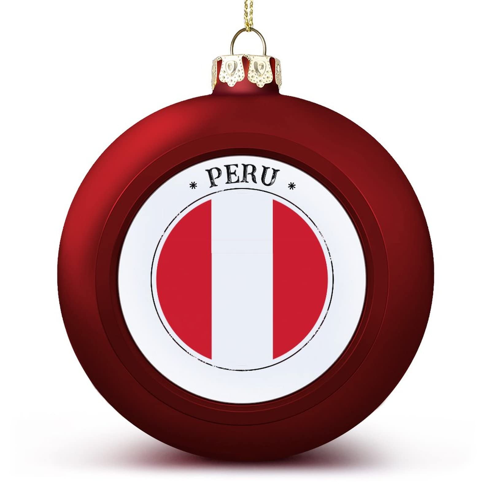 Peru Xmas Ball Ornament - Peru Flag Ball Ornaments Nations Flag Hanging Ornaments Keepsake Souvenir for Christmas Tree Decoration Seasonal Holiday Party Supplies