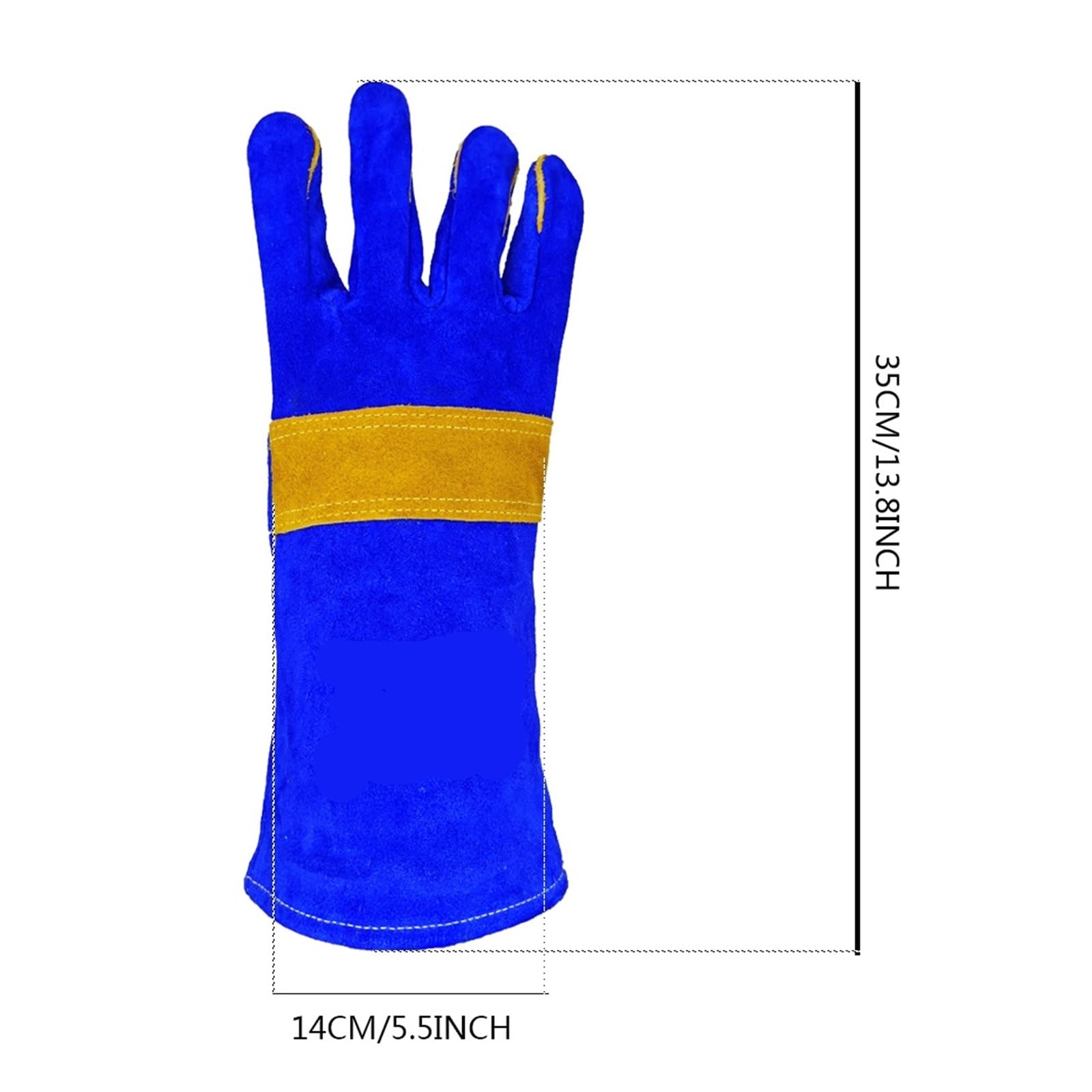 Guantes Soldador Guantes de seguridad for soldadura cuero, guantelete resistente 14 ", guantes trabajo resistentes al calor, for barbacoa y