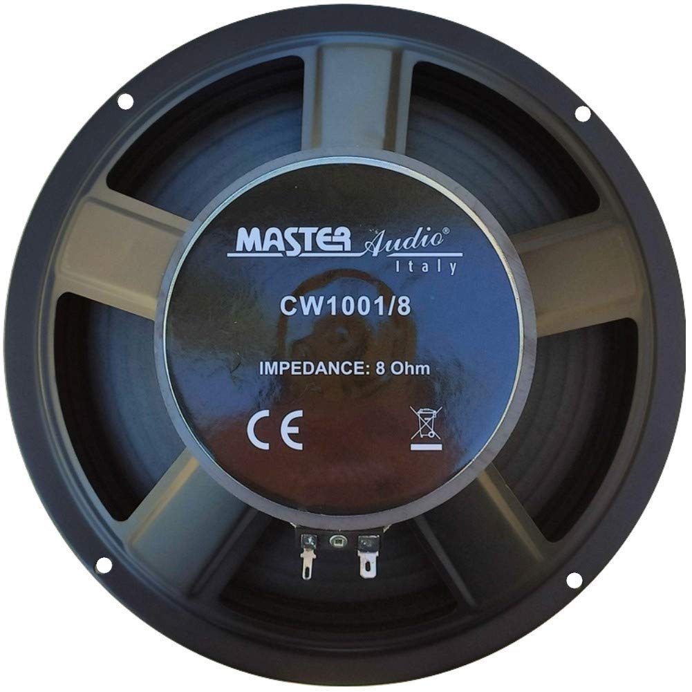 MASTER AUDIO 1 WOOFER CW1001/8 altoparlante diffusore da 25,00 cm 250 mm 10" diametro da 220 watt rms 440 watt max 8 ohm per casa 90 db spl, 1 pezzo