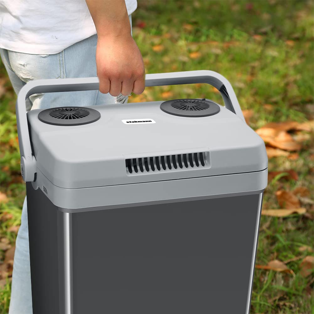 Frigorifero Elettrico Portatile 32 Litri, Mini Frigo 230V 12V, Freddo e Caldo per Camion Auto Campeggio