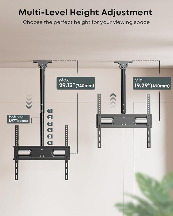 Ceiling TV Mount for 26-65 inch TVs, Full Motion Tilt & 360° Swivel by Putilsen Mount - Used condition - Image 4