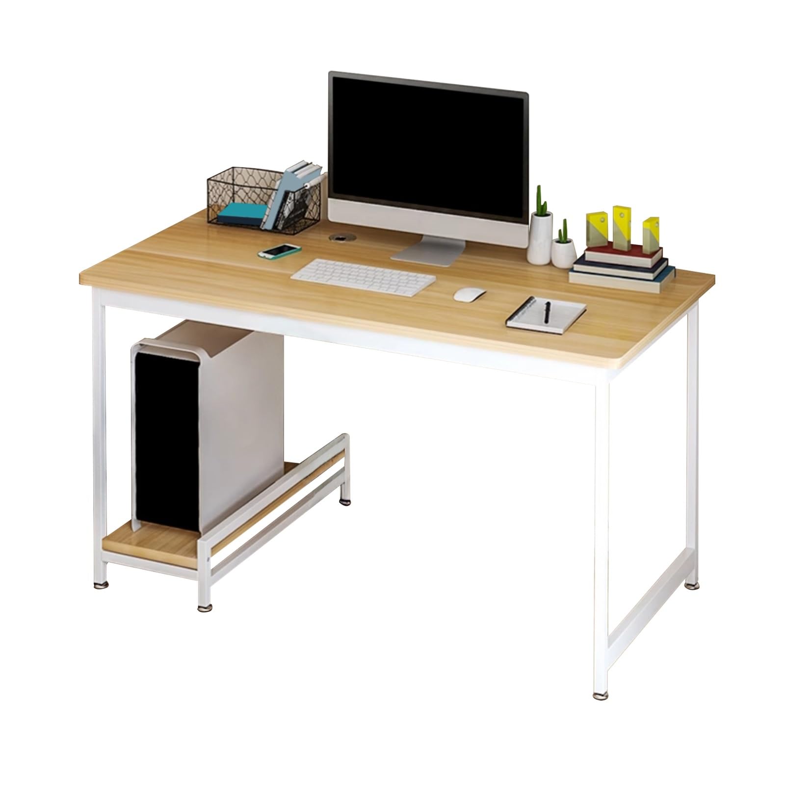 Bureau d'ordinateur blanc stable pour éliminer les vibrations et le manque d'espace